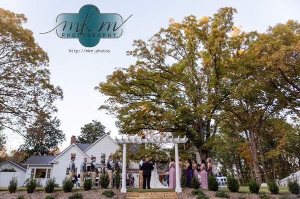 Ceremony space, facing towards the house.