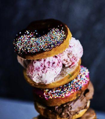 Custom ice cream sandwich doughnut