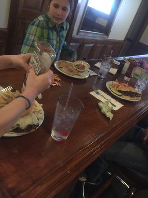 The kids food and huge table