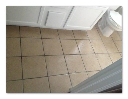 This grout was just too dark. Lighter and brighter grout lines were much needed.