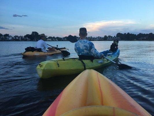 Kayak Rentals - enjoying a sunset float