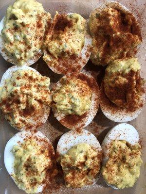 Who can go wrong with deviled eggs on the menu..DELICIOUS