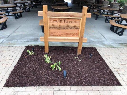 Mulch Install at Hewitt Pavilion that we were grateful to be asked to do!