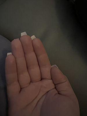 each nail is a different length