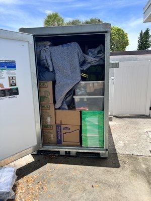 Loading a Uhaul u box.