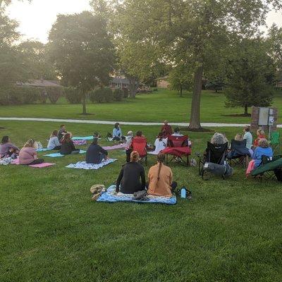 We host various events, such as meditations and yoga in the park and in our office.