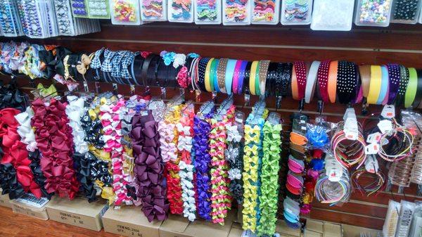 Headbands, bows and ponytail holders.