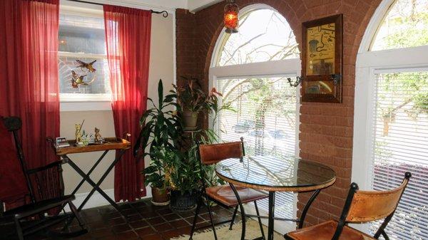 If it's your preference, breakfast can be served in this lovely enclosed porch.