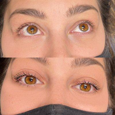 Before and after Lash Lift