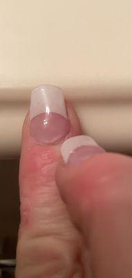 What women wants this? Here you can see how far it is from the cuticle bed and poor edges