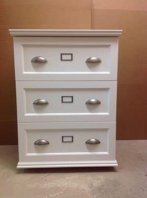 Three drawer file cabinet