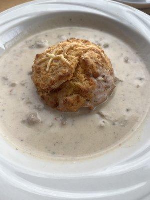 Sausage Gravy and Biscuit