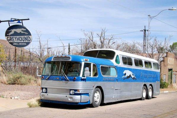 The old double decker Greyhound Busses from the early 1950s.