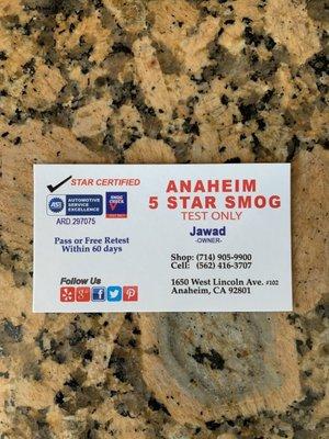 Anaheim 5 Star Smog