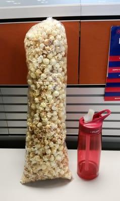 Huge bag of kettle corn! ($6) Water bottle for scale :)