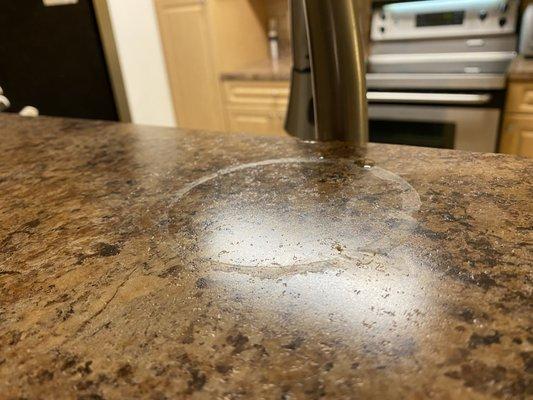 counter top just needing rubbing