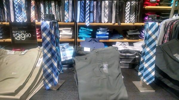 Unattractive ties paired with super casual pants.  Why?