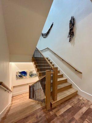 Stairwell, decorated with art from local Tyler artists