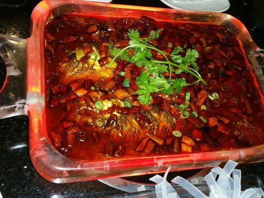 The grilled tilapia in spicy soup