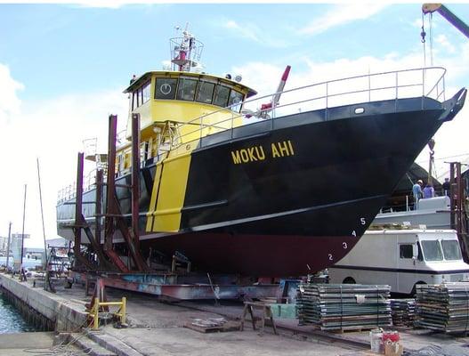 The City and County of Honolulu's Fire Boat "MOKU AHI" at Kewalo Shipyard.