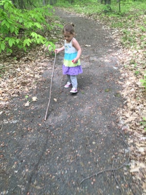 She found a big stick