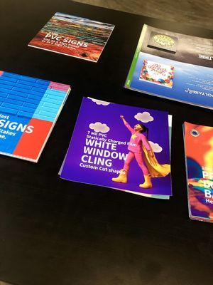 Sample marketing materials.