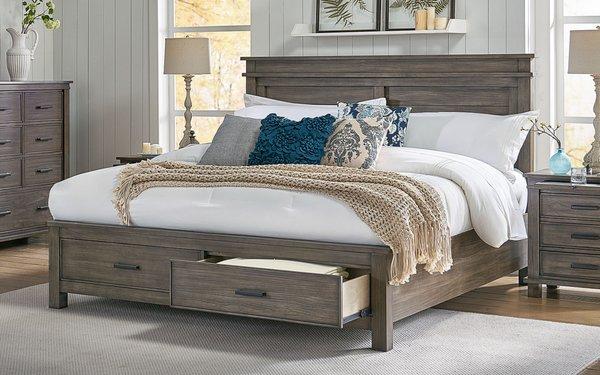 Rustic made refined. The Glacier Point bedroom set is crafted from solid reclaimed pine. Each piece is carefully designed with function and