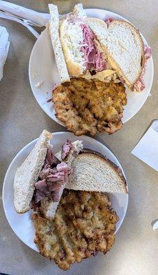 Izzy's reuben and pastrami sandwiches