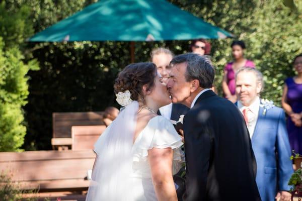 Beautiful hair! Bride and Father of the Bride.