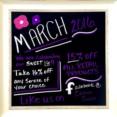 Specials for March 2016