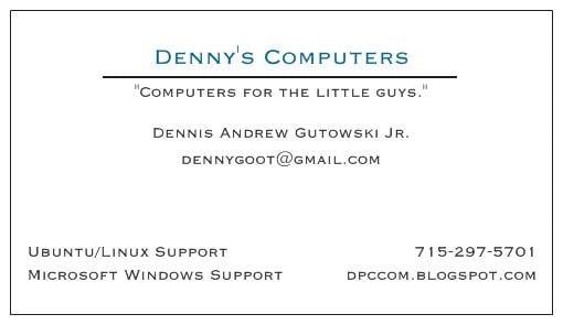 Denny's Computers - "Computers for the little guy"