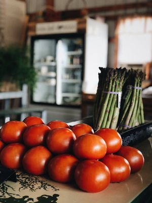 Beefsteaks and NJ asparagus.