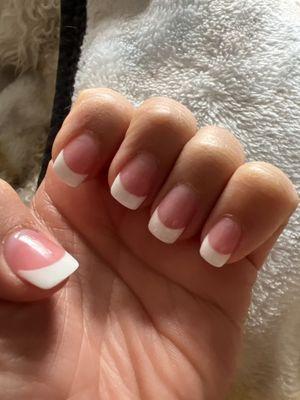 He does a different technique for French tip nails that I love. Simple and elegant.