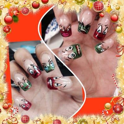 These were my holiday nails Tanika did