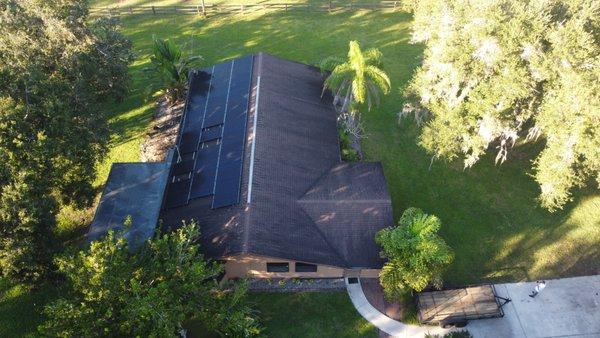 Even on a shady day, this Fort Meyers customer's system with backup battery kept the lights on during Hurricane Irma. Happy home owner.