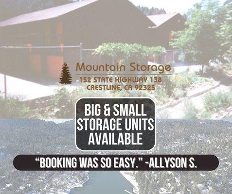 Storage Units Available today! Small and Larger Units Available. Certified U-Haul Rental Center. Check out our website for special deals!