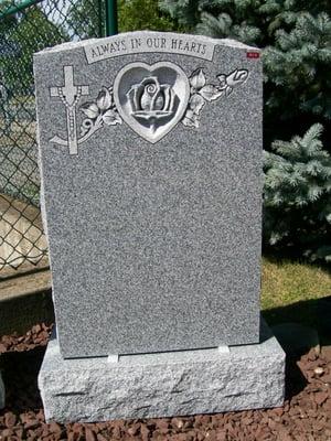 Single Upright Monument in Barre Gray Granite