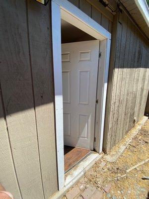 Unnecessary bedroom door that led to the backyard