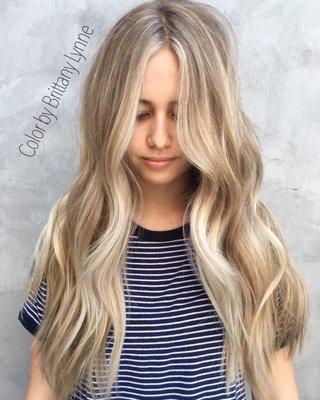 Balayage blonde highlights