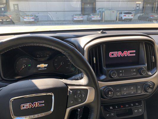 Chevrolet displayed in the driver information center.