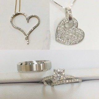 Heart pendants and wedding sets