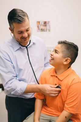 Dr. Page with patient at the St George main clinic.