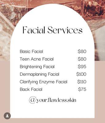 Facial Menu