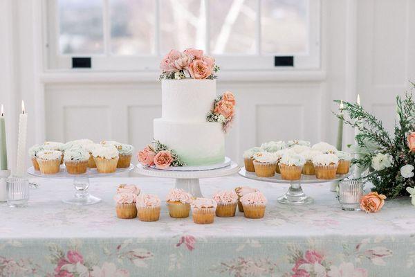 Wedding cake and Cupcakes