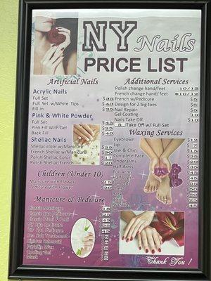 Price list