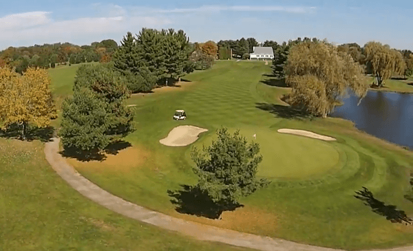 Hole #1 from behind the green