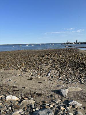 Beach in front of restaurant