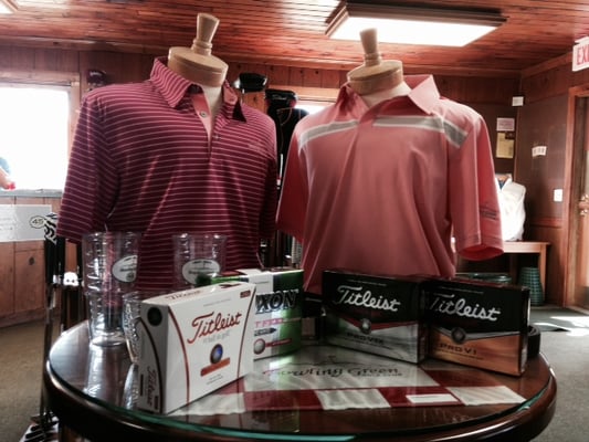 The pro shop is stocked with men's & ladies' apparel, golf balls, gloves & some hard goods.