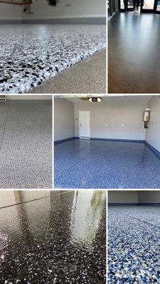 Samples of garage floors