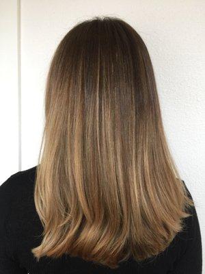 This was after my first visit with Becca  Went from a poorly executed hombre to a beautifully natural balayage!